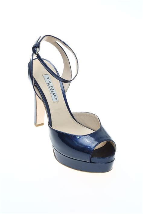 scarpe tipo chanel blu|Shoes .